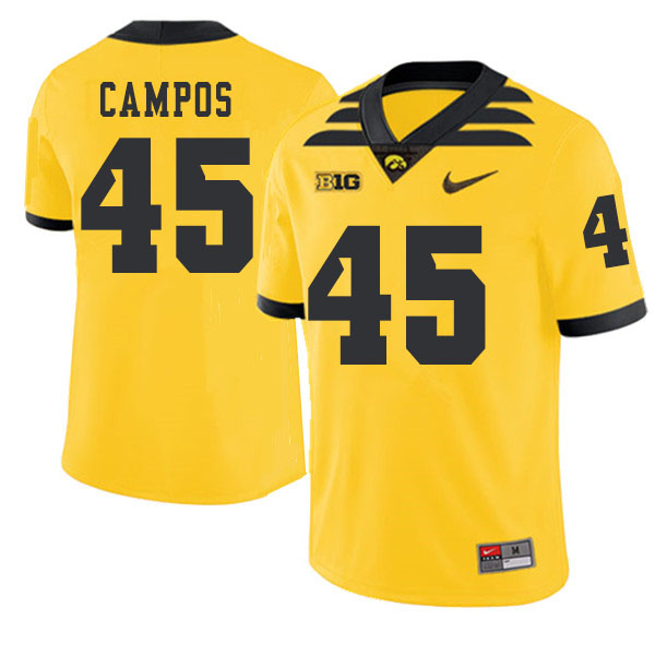2019 Men #45 Ben Campos Iowa Hawkeyes College Football Alternate Jerseys Sale-Gold